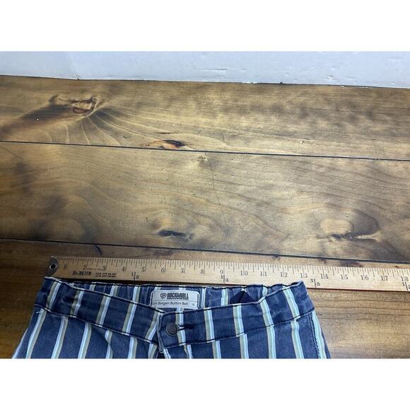 Rock And Roll Denim Girls Bargain Button Bell Bottom Striped Flares Size 16 - Picture 7 of 9
